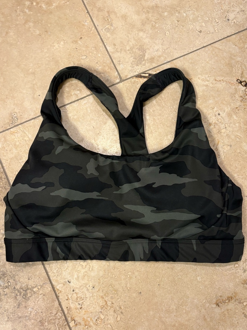 Athleta Green Camo Interval Bra M